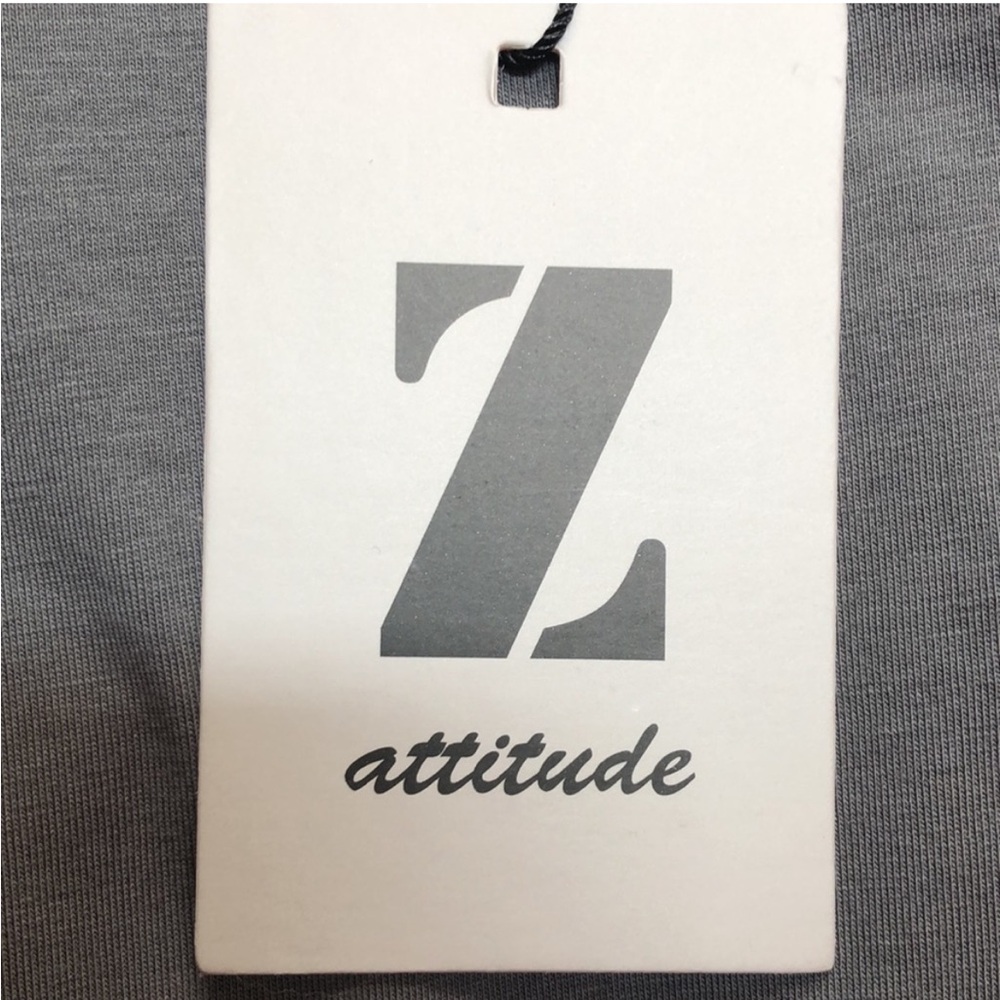 NWT Z Attitude Crewneck Tee With Rolled Cuffs Heather Charcoal - Picture 4 of 4